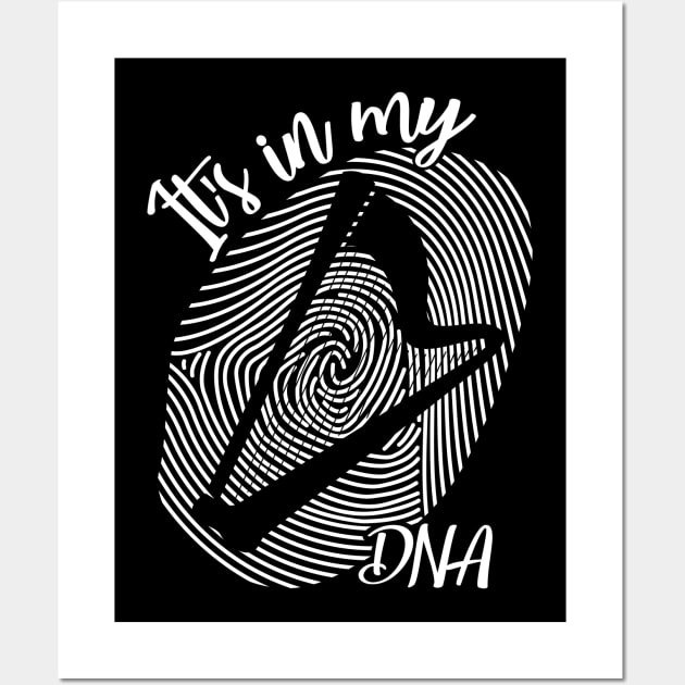 Harp Music Instrument Gifts Fingerprint Wall Art by HBfunshirts